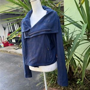 Blue Suede Moto Jacket